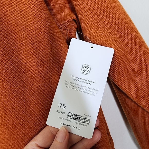 Athleta Foliage Orange Sequoia Sweater XL NWT - Picture 4 of 11